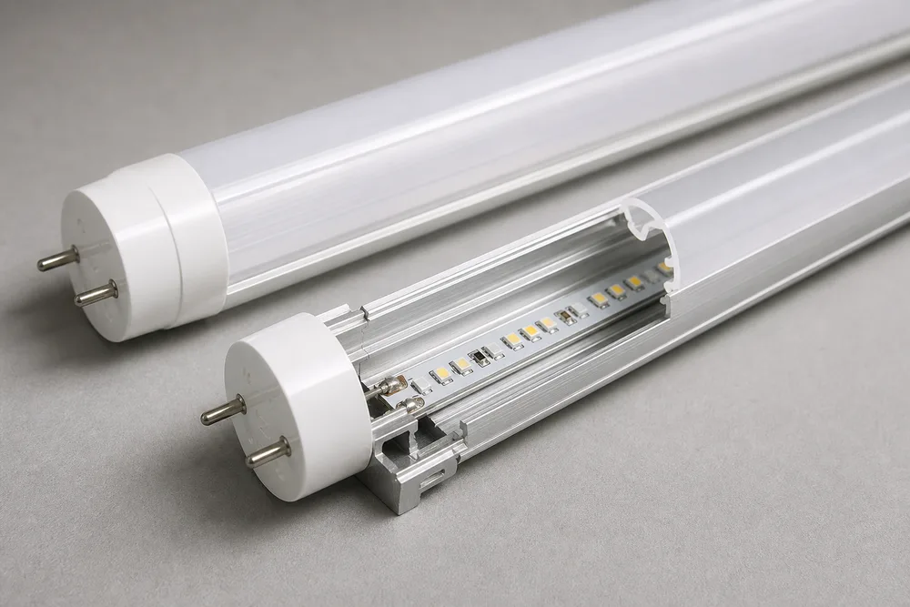 2026 LED T8 PC Outer Tube lan Inner Aluminium Housing kanggo OEM lan Private-Label Tube-Light Assembly